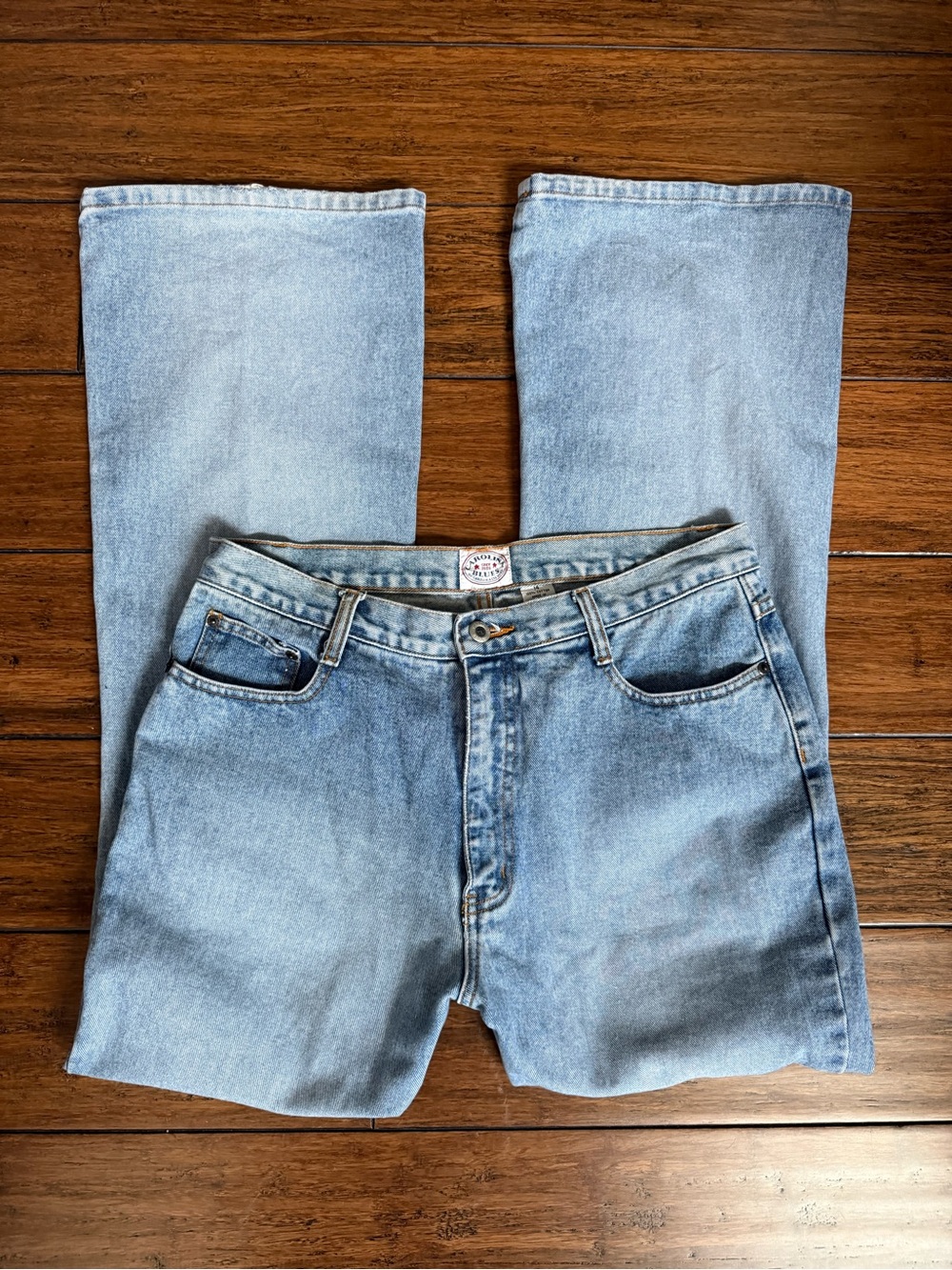 Carolina Blues by Carolina Colours Womens Bootleg Jeans Size 14 Light Wash Y2K